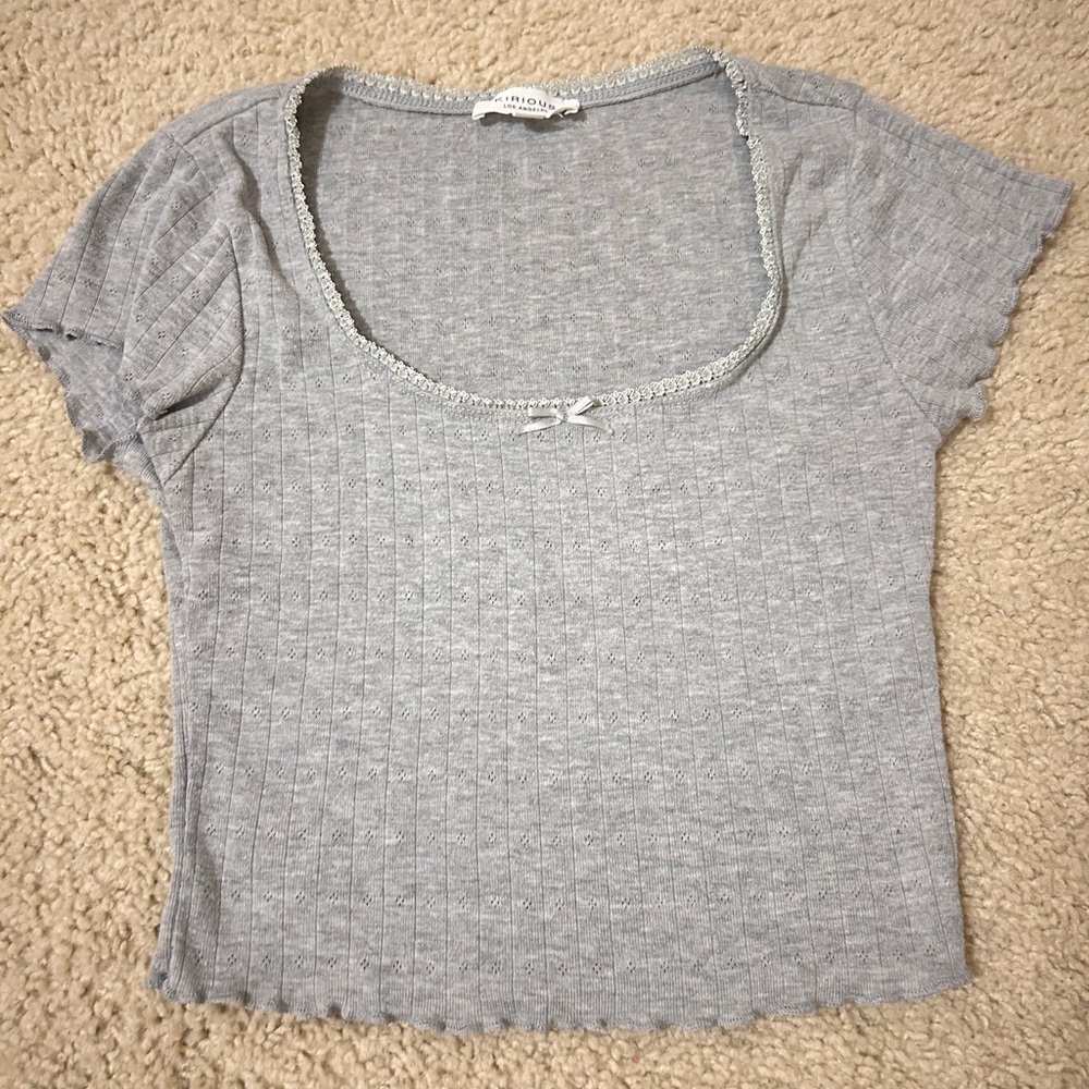 Brandy Melville Light Gray Crop Top